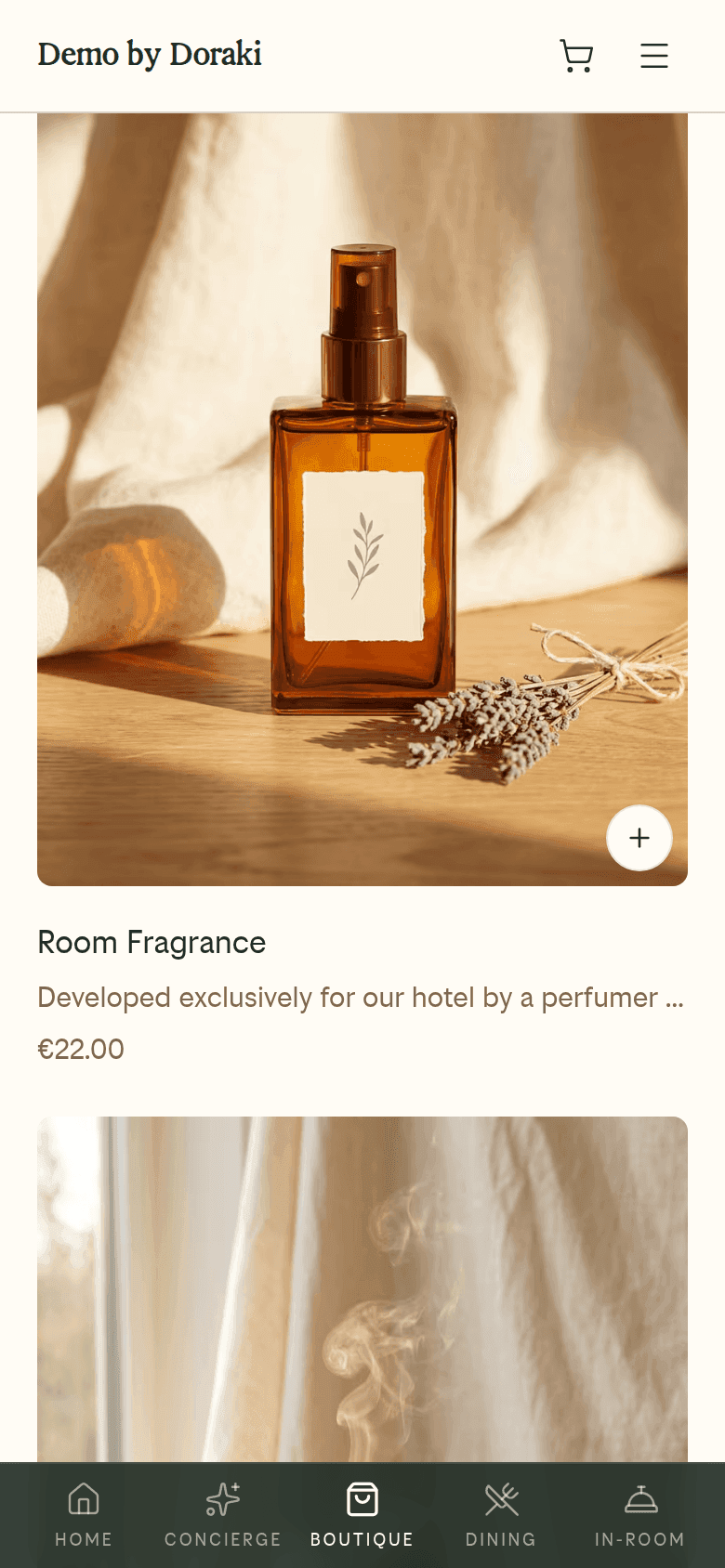 The Doraki boutique storefront on a phone — live demo store